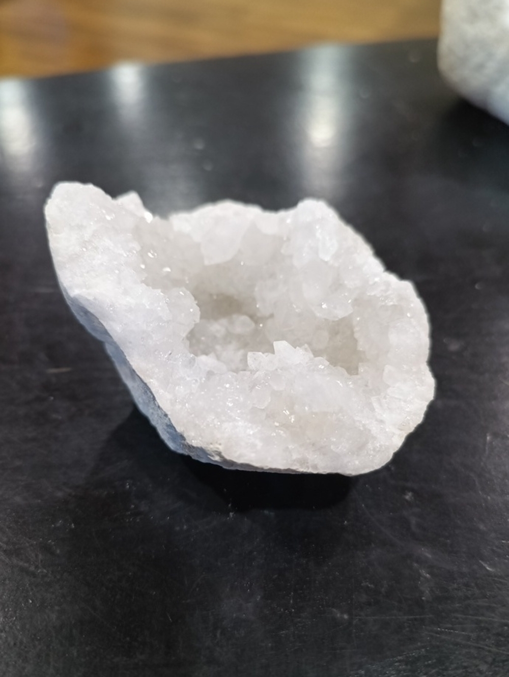 White Quartz Crystal Geode Decorative Accent